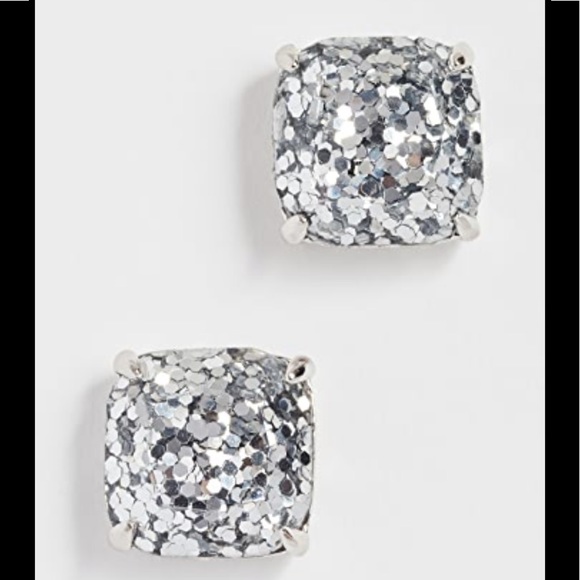 kate spade Jewelry - NEW KATE SPADE ♠️ SILVER GLITTER SQUARE STUDS